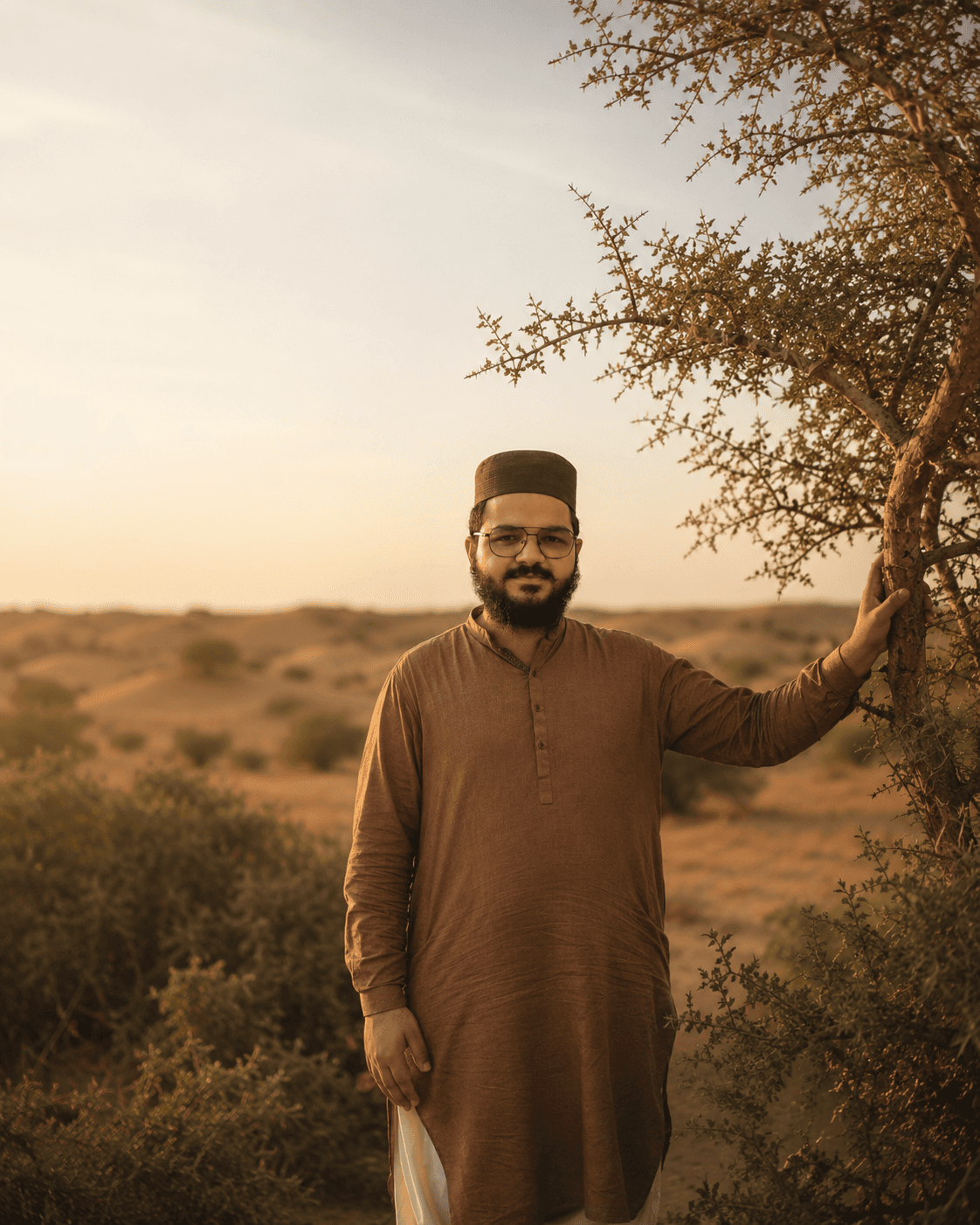 M Mahmood, founder of Wild Hive, outdoors in natural light